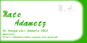 mate adametz business card